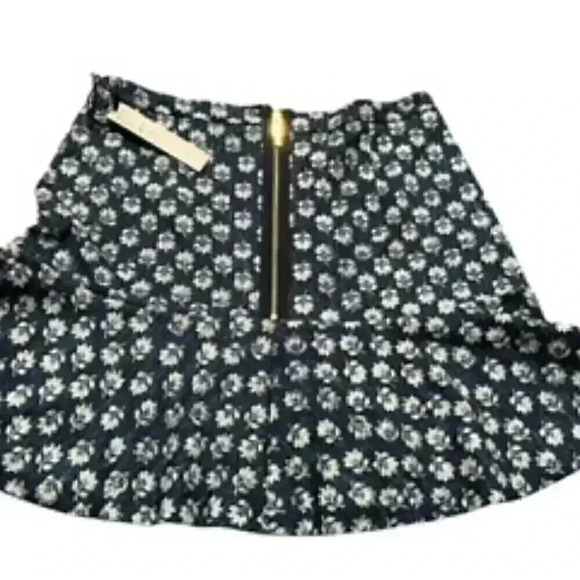NEW Nicole Miller blue Floral Stretch Denim Flare Skirt Women’s Sz Large NWT - Picture 4 of 12